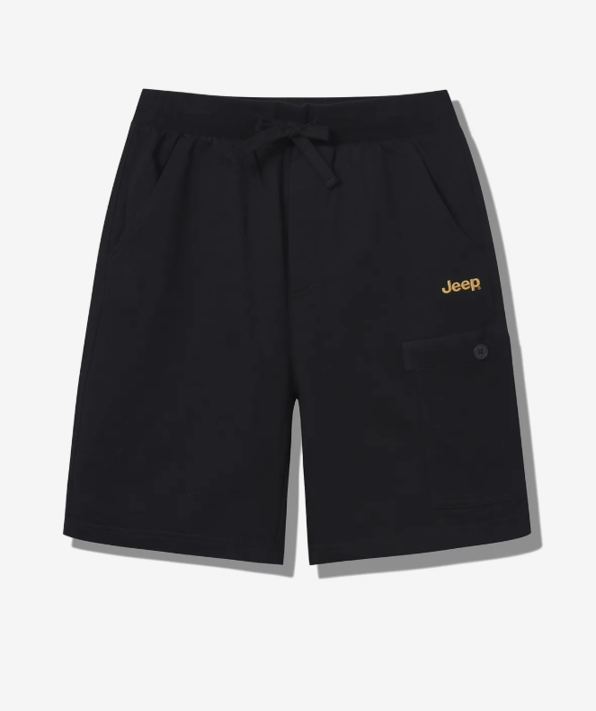 JEEP 吉普  M-LOGO 半拉鍊短袖套裝   黑色    JUL25