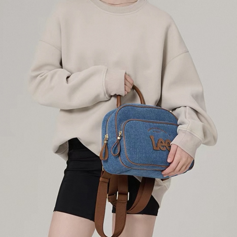 LEE BAG 復古布丁雙肩包 後背包 單肩 手提 多用途 休閒