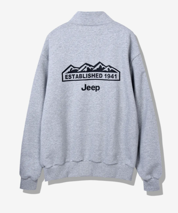 JEEP 吉普  Heavy Track 半拉鍊運動上衣  灰色    JUL25