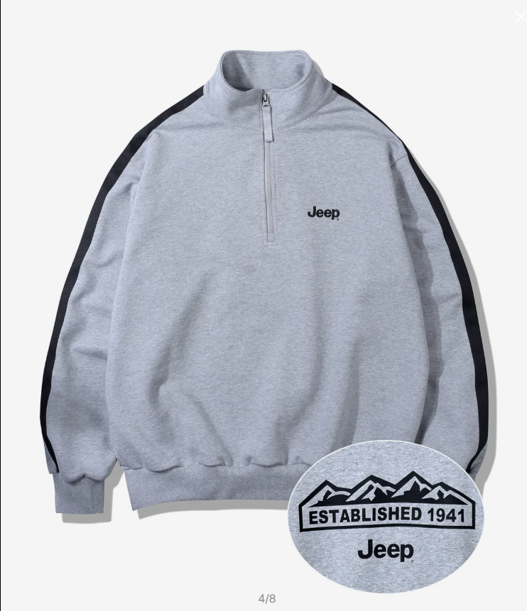 JEEP 吉普  Heavy Track 半拉鍊運動上衣  灰色    JUL25