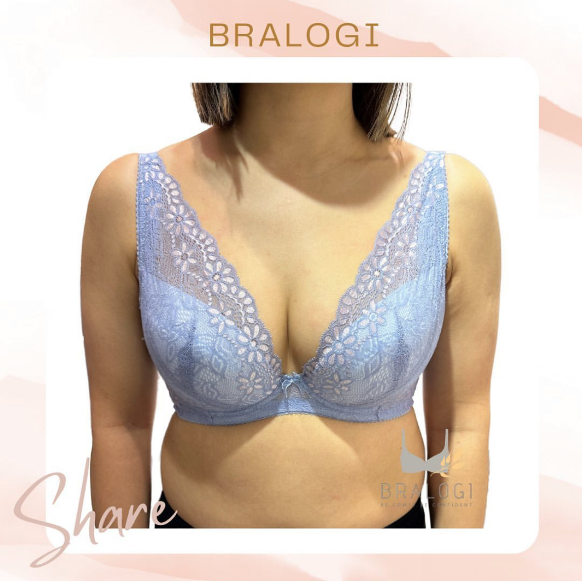 1267 水滴型低脊心蕾絲大杯罩 C-G罩