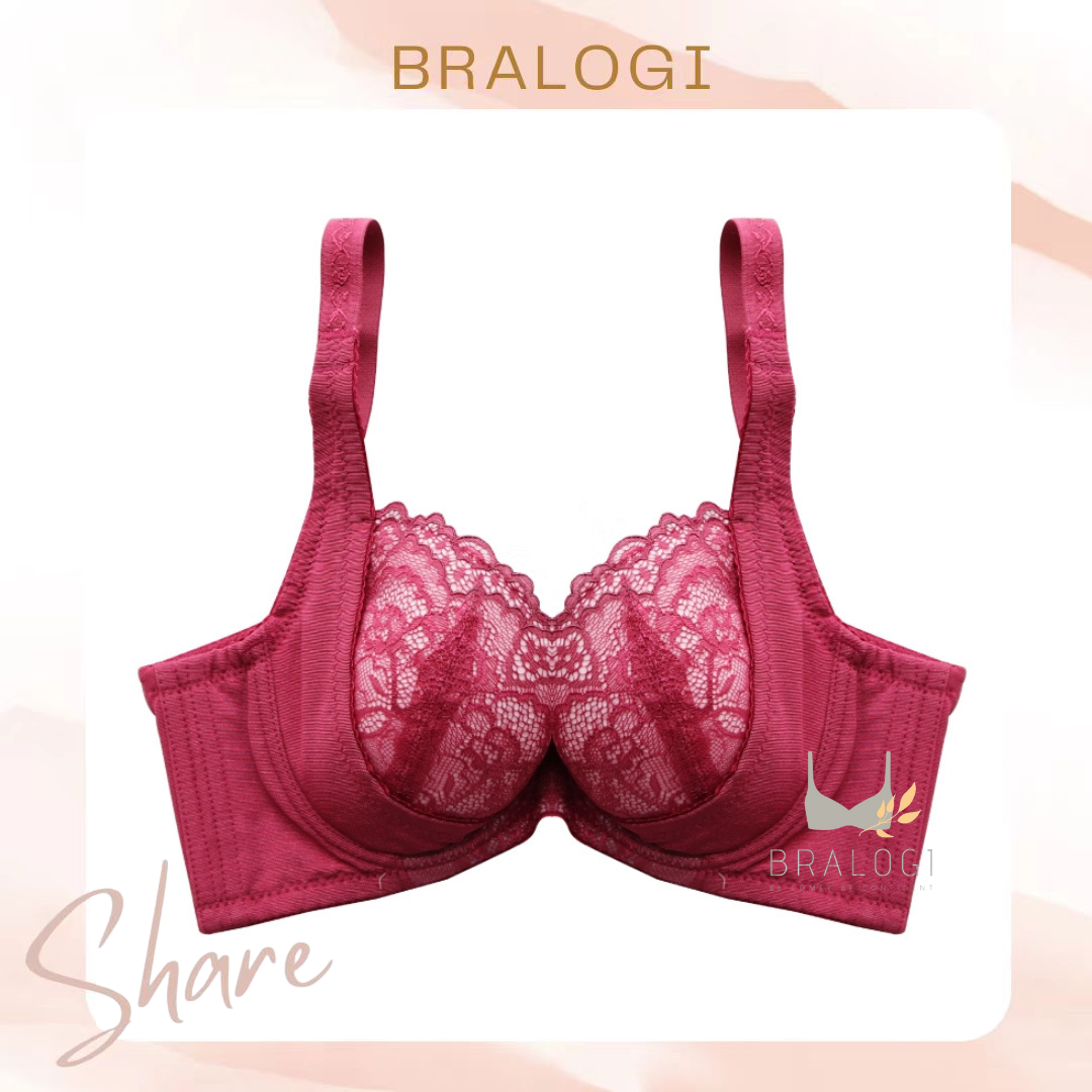 518 美胸蕾絲V型月牙提托內衣 C-F罩