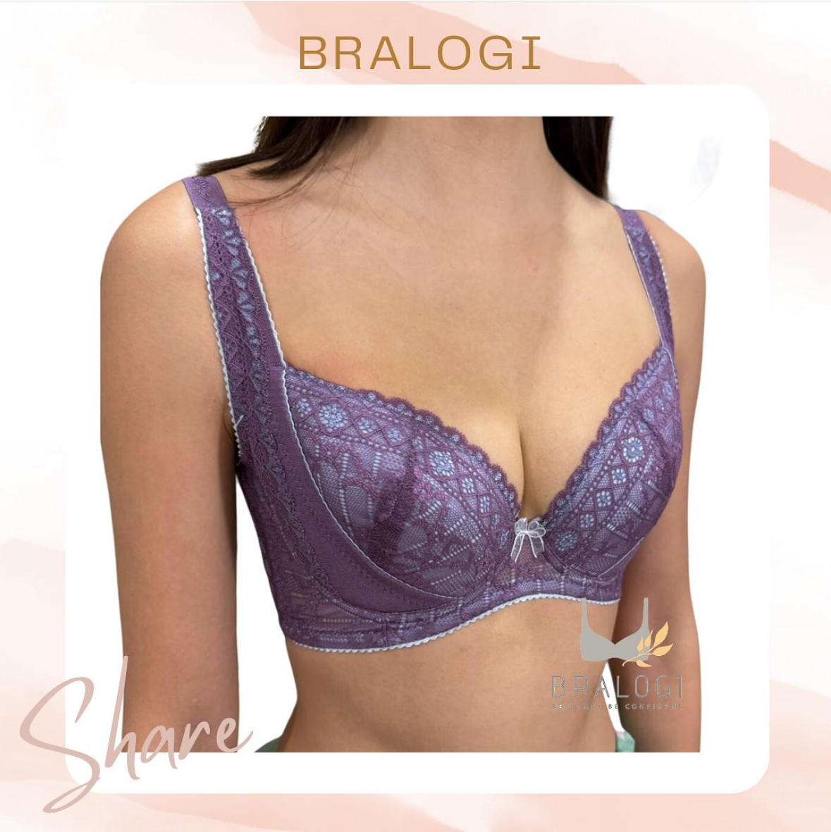 2353 蕾絲雙挺集中包覆月牙型胸 C-G罩