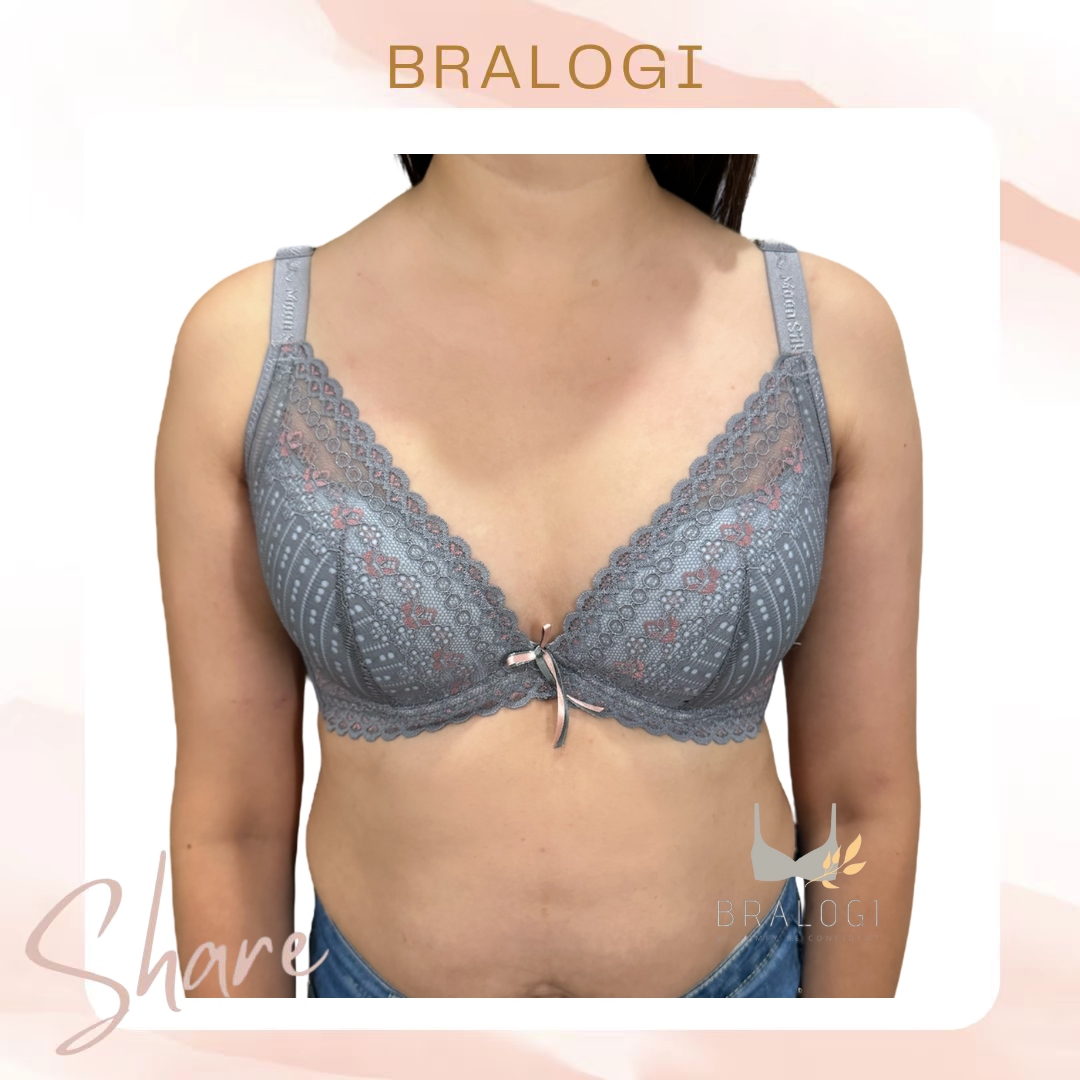 27819 蕾絲集中竹炭紗軟鋼圈機能內衣 A-D罩