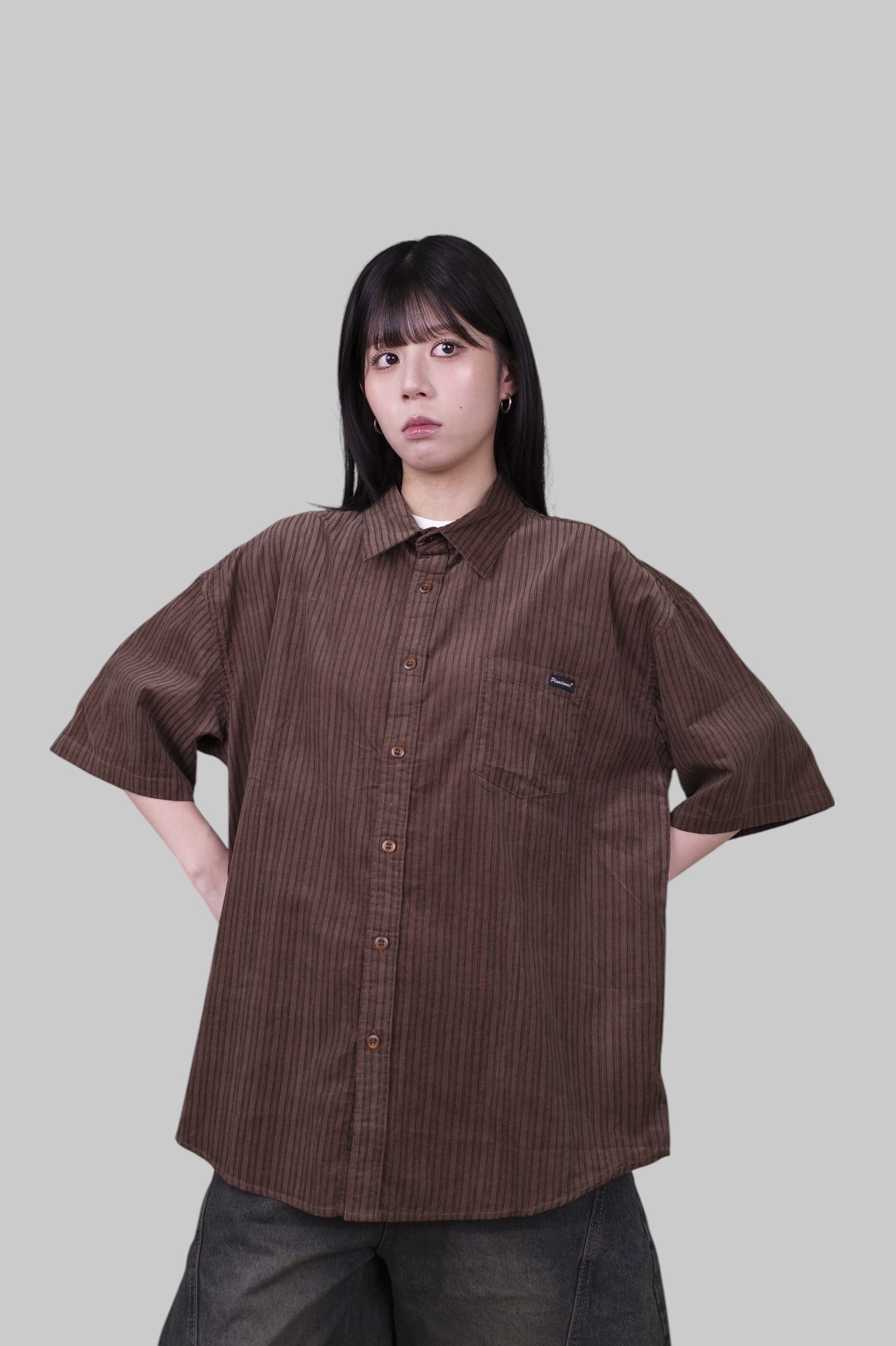 『Always_Good』日系 復古 細直條紋 短袖襯衫