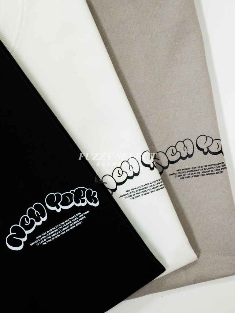 【逢甲FUZZY】New York 塗鴉 胖字 Tee 潮流 日常 美式 圖案 Logo 短T 短Tee 黑 白 水泥灰