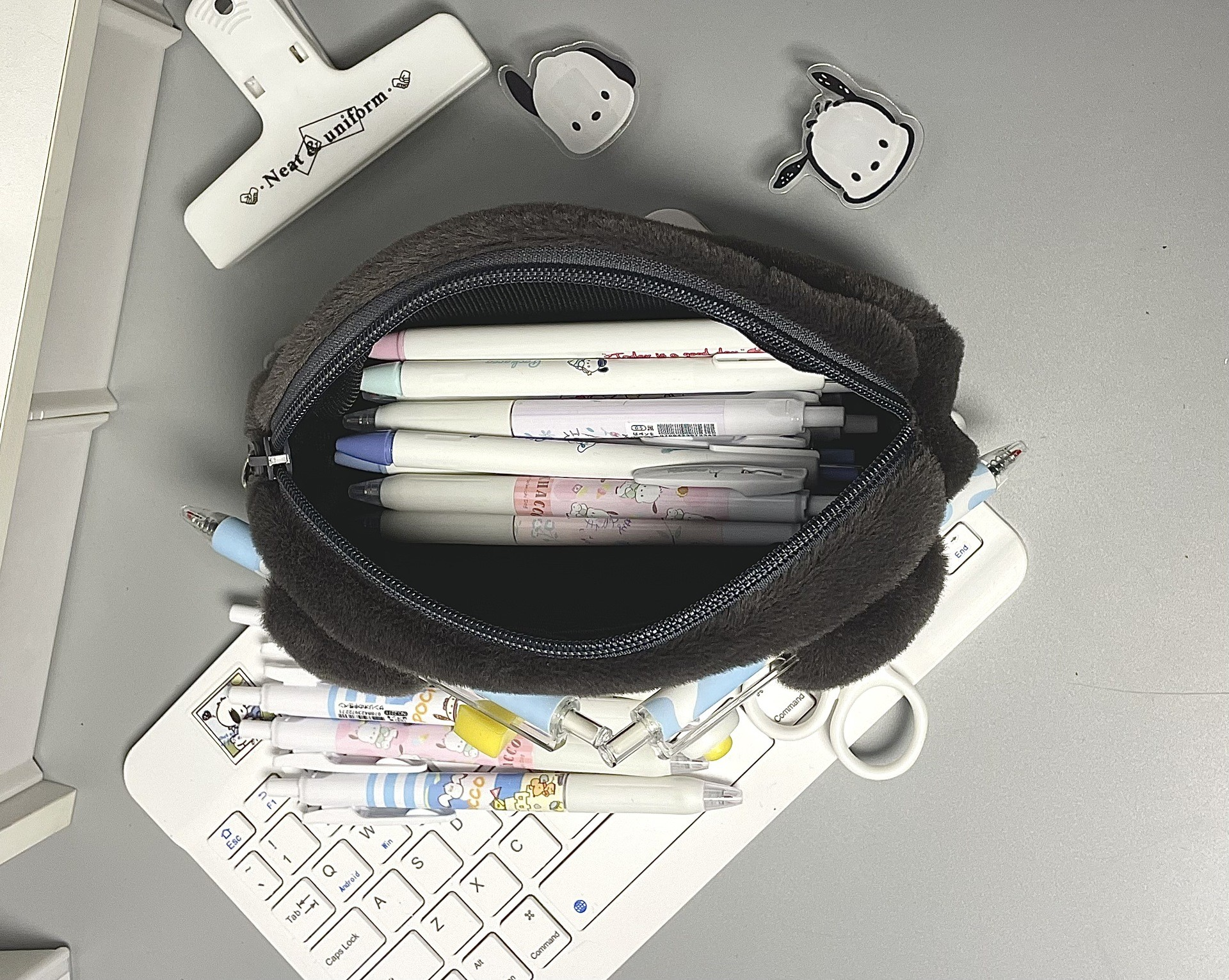 Cute Penguin Holding a Pen Pencil Pouch