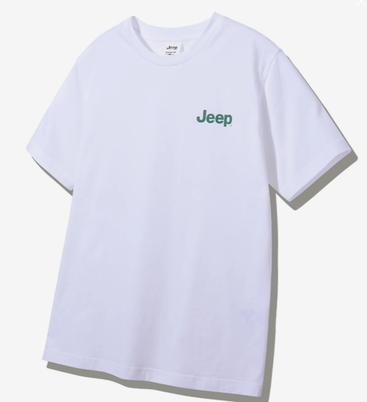 JEEP 吉普  JEEP 綠色LOGO 短袖上衣   白色    JUL25