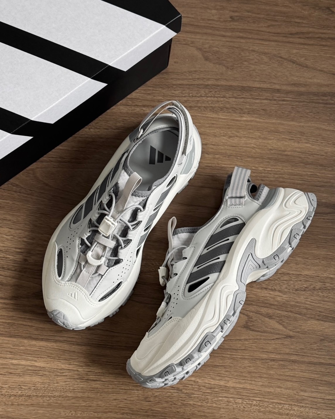 <外掛迪>Adidas Sneaker Sandal 溯溪 防水 透氣 涼鞋 灰白