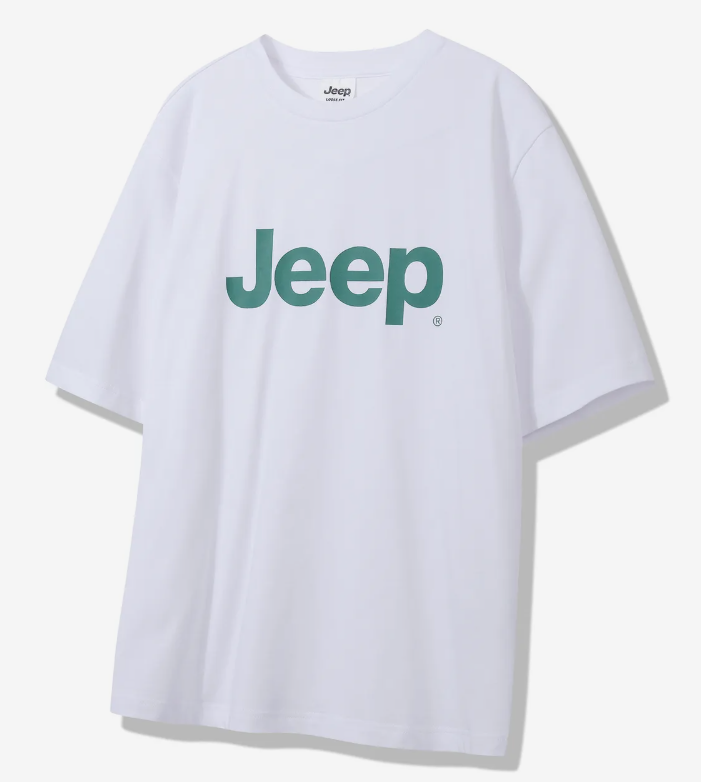 JEEP 吉普  JEEP 綠色大LOGO  短袖上衣   白色   JUL25