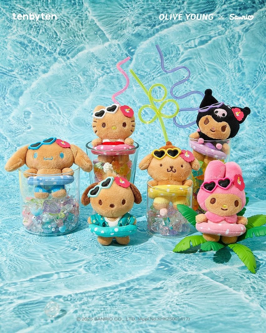 SANRIO 三麗鷗 夏日黑皮吊飾 庫洛米 Kitty 布丁狗