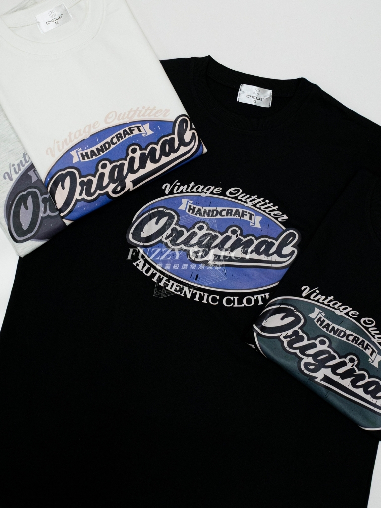 【逢甲FUZZY】復古 Original OG Tee 潮流 日常 美式 圖案 Logo 短T 短Tee 黑 白 雪花白