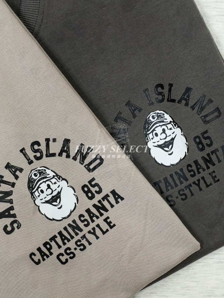 【逢甲FUZZY】Santa Island Tee 潮流 日常 美式 圖案 Logo 短T 短Tee 炭灰 雪白 水泥灰