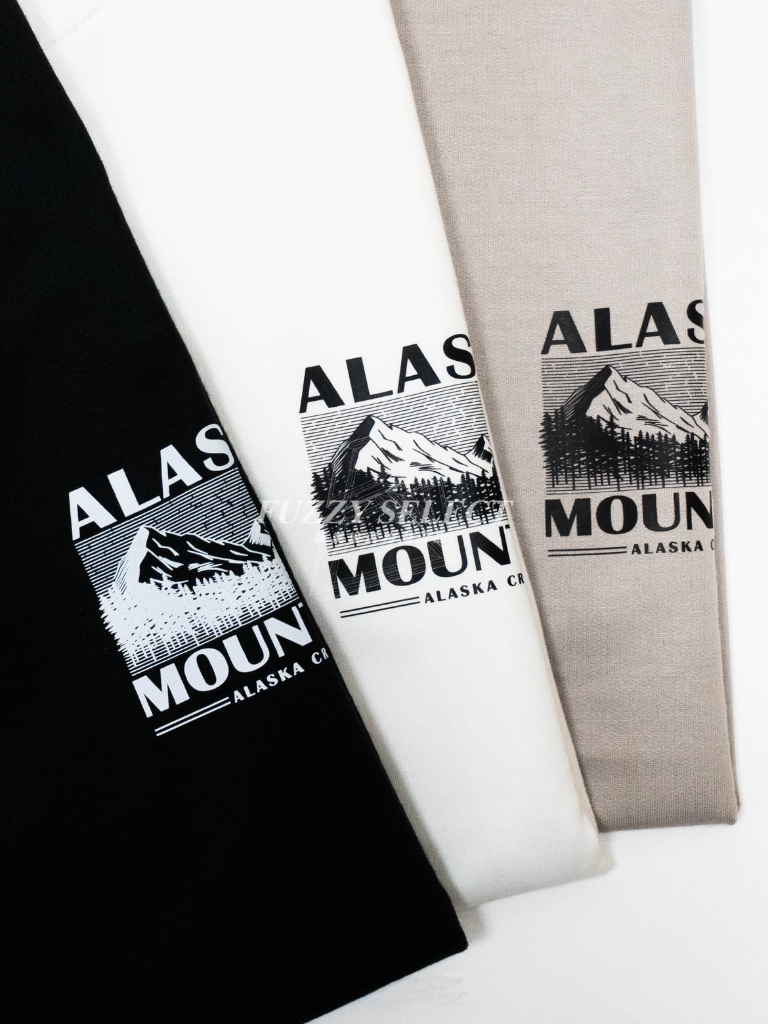 【逢甲FUZZY】Alaskan 山脈 Tee 潮流 日常 美式 圖案 Logo 短T 短Tee 黑 白 水泥灰