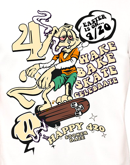 🇺🇸StonerDays - Happy 420 x Easter White Tshirt