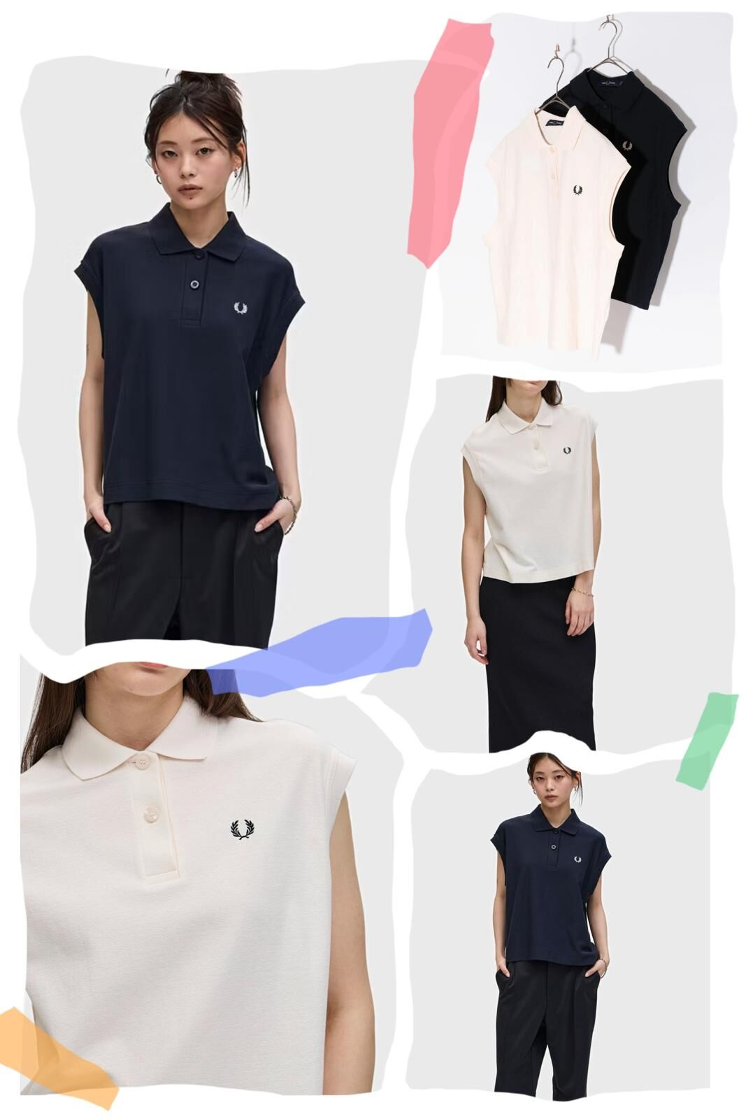 Fre*d Per*ry 反領前胸刺繡背心Tee- 2501423