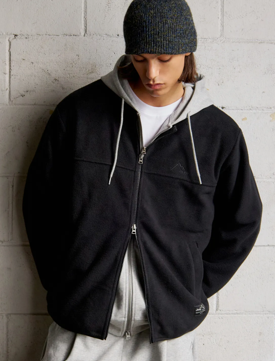 JEEP 吉普   2way Peak-logo 圓領外套  黑色   JUL25