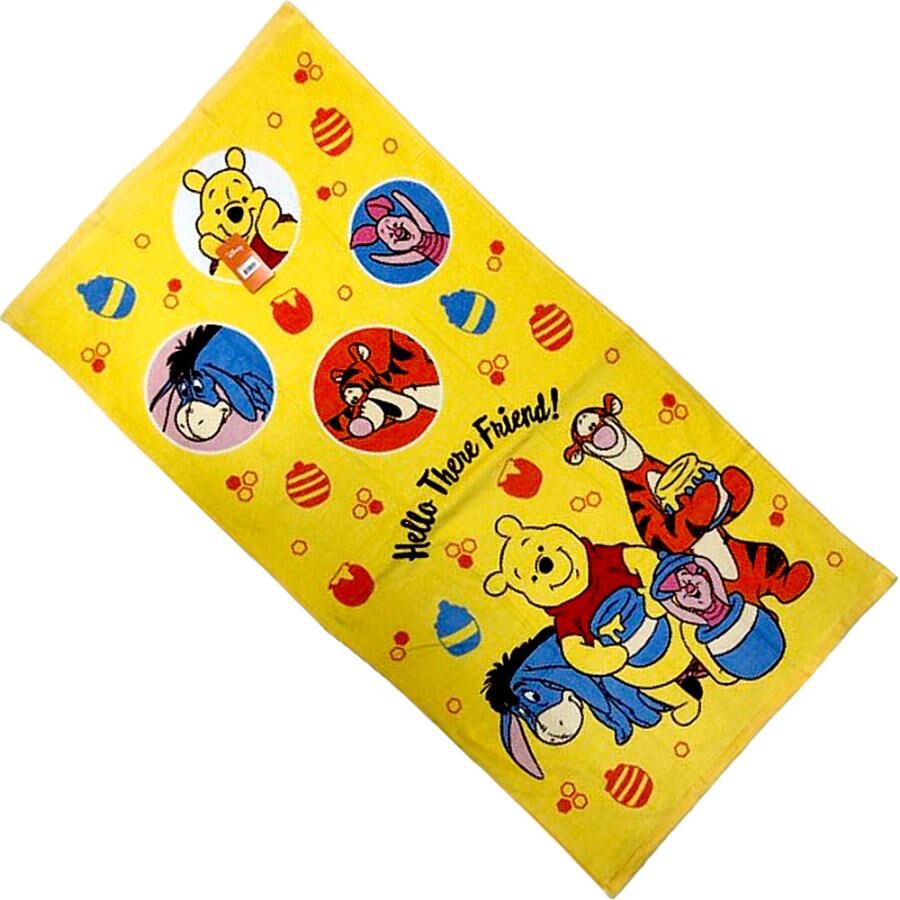 JP Pooh Family 密集式大浴巾 黃色 60x120 4228