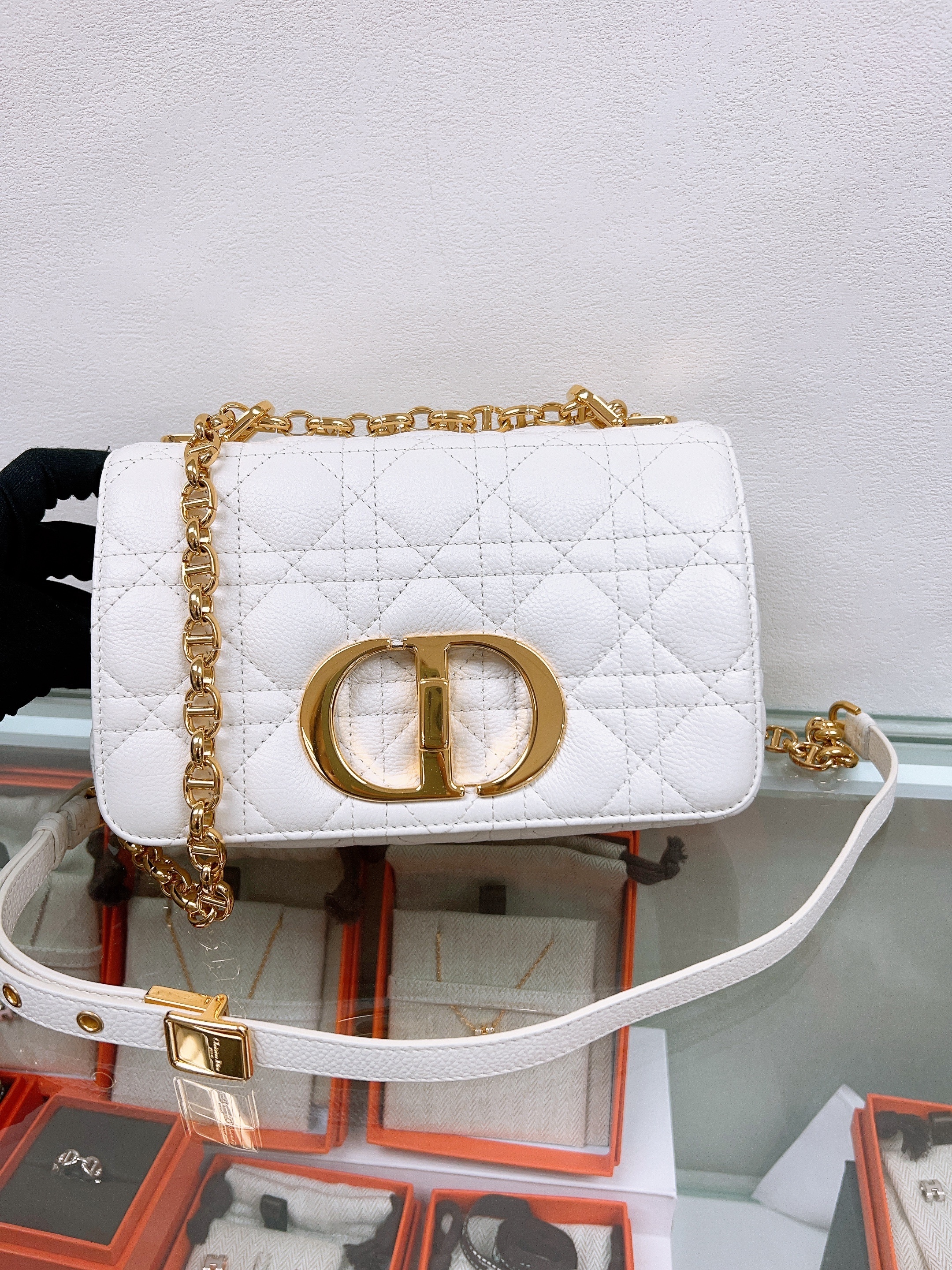 Dior caro small white