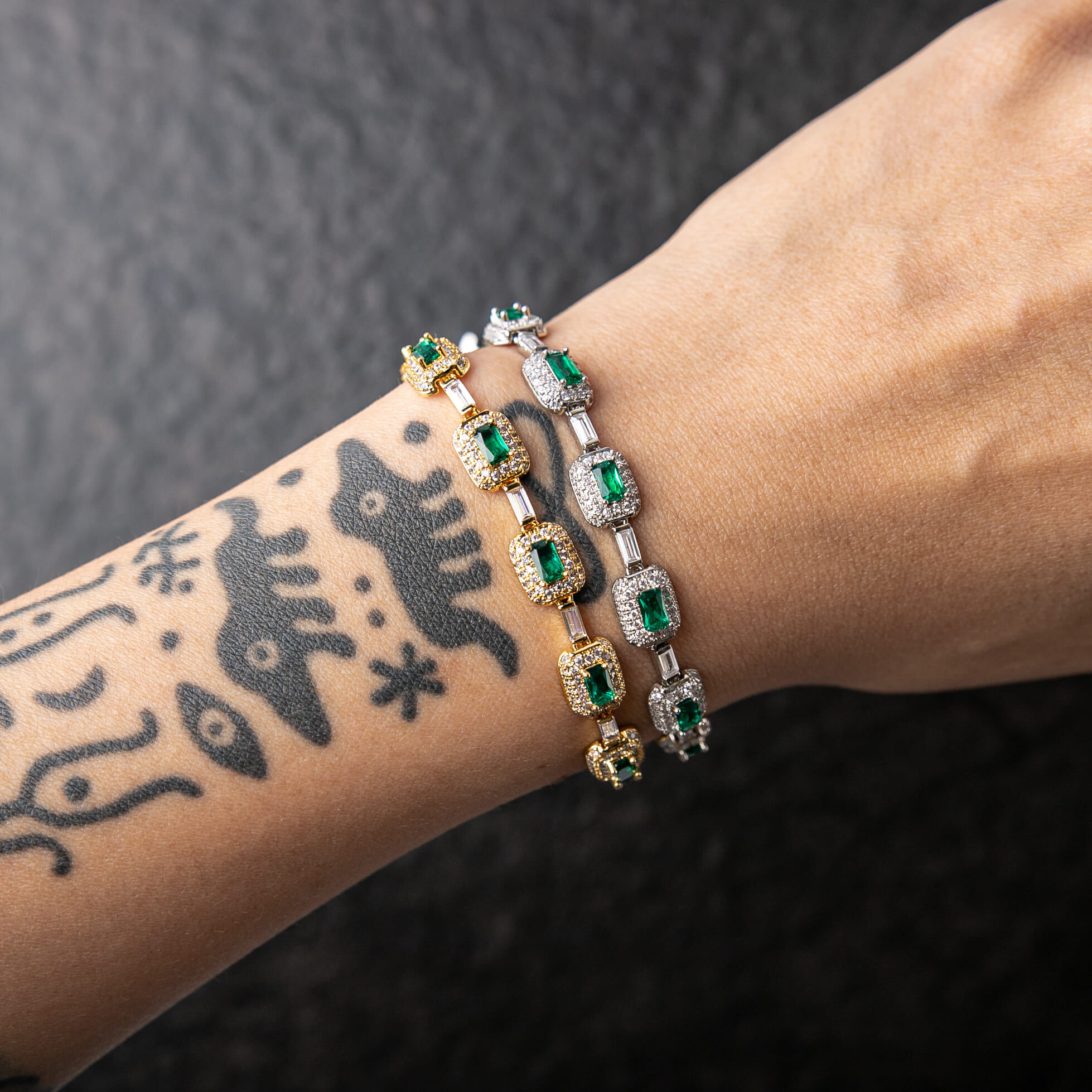 7MM翠綠之芯滿鑲手鍊