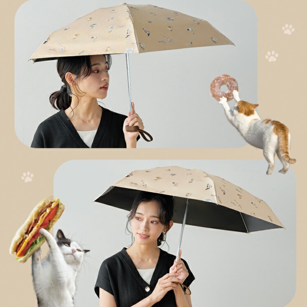 Wpc. Masayuki Oki x Wpc Shading Umbrella Nyan 沖昌之合作款 UV Cut 折疊遮陽傘/雨傘 晴雨兼用