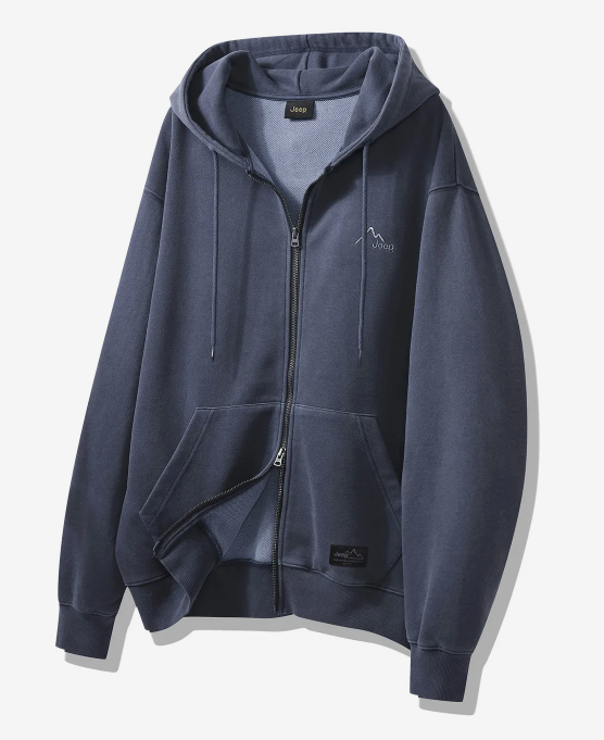 JEEP 吉普  Pigment 2way Peak-LOGO  全拉鍊連帽運動外套   JUL25