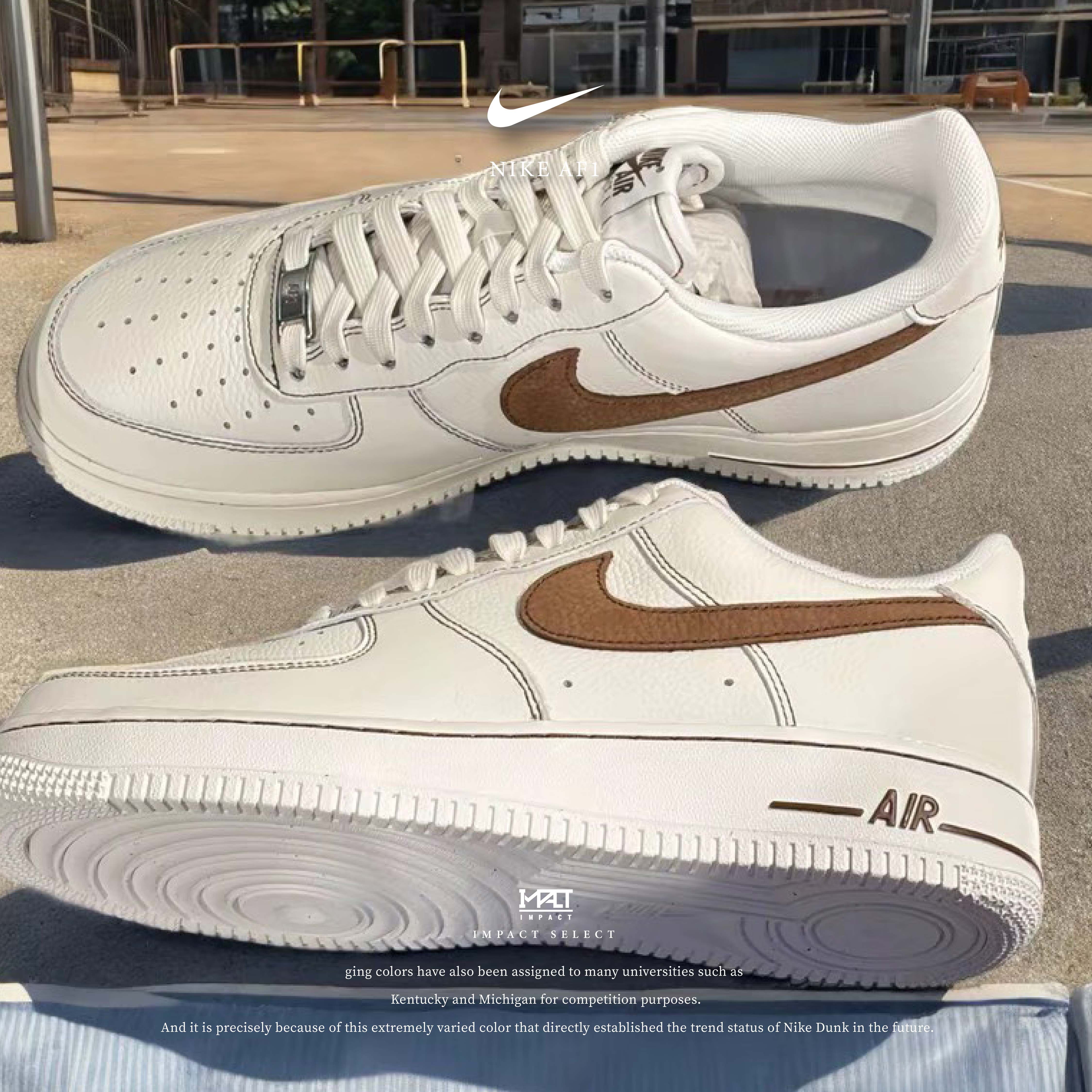 Nike Air Force 1 Low 象牙白棕 反車線 阿法奇朵 男版 HQ2037-101