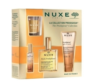 Cd9836  NUXE the prodigieux 系列4件套 （萬用油+香水+沐浴油+蠟燭）