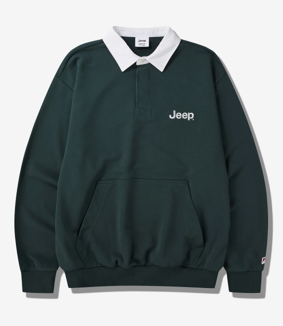 JEEP 吉普  JEEP LOGO白領藍色口袋長袖上衣    JUL25