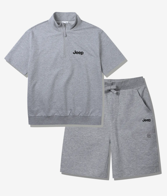 JEEP 吉普  JEEP LOGO 短袖套裝灰色   JUL25
