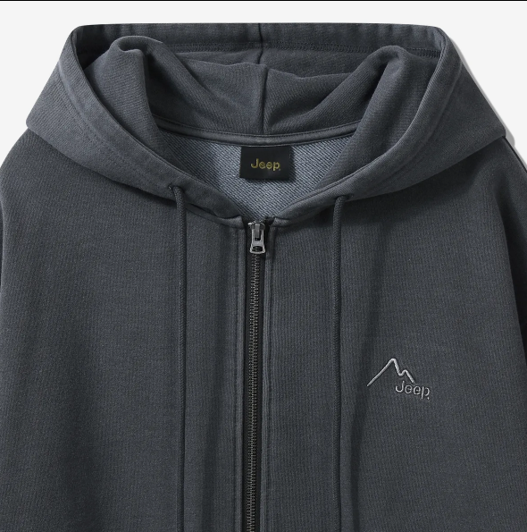 JEEP 吉普  Pigment 2way Peak-Logo  全拉鍊連帽運動上衣   JUL25