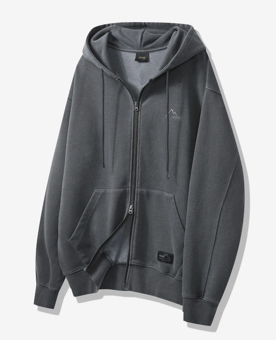 JEEP 吉普  Pigment 2way Peak-Logo  全拉鍊連帽運動上衣   JUL25