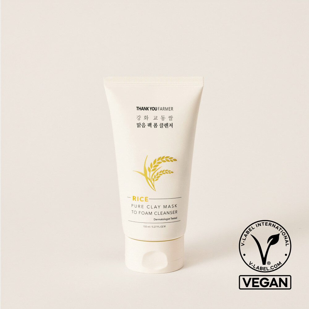 Thank You Farmer Rice Pure Clay Mask To Foam Cleanser 150ml