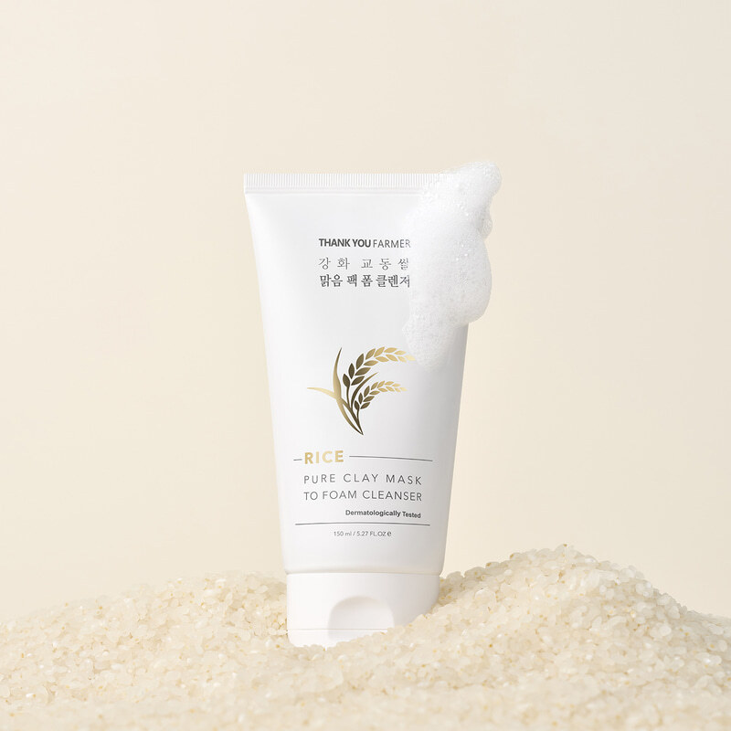 Thank You Farmer Rice Pure Clay Mask To Foam Cleanser 150ml