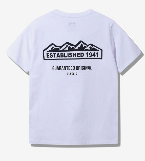 JEEP 吉普  背面山圖案LOGO短袖T恤   白色     JUL25