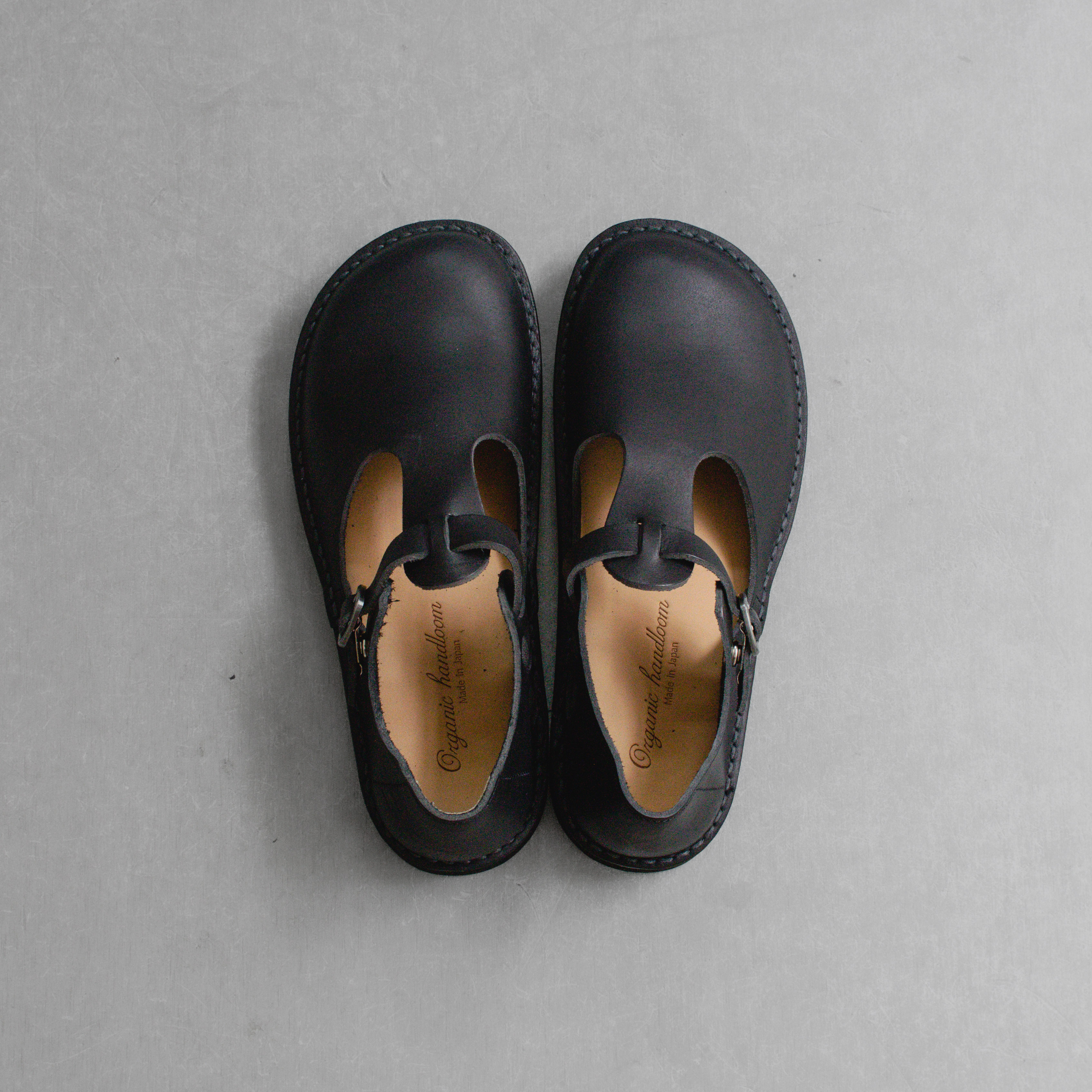 ORGANIC HANDLOOM GUNA BLACK 日本製 黑色 牛皮 T字 瑪莉珍 男女鞋