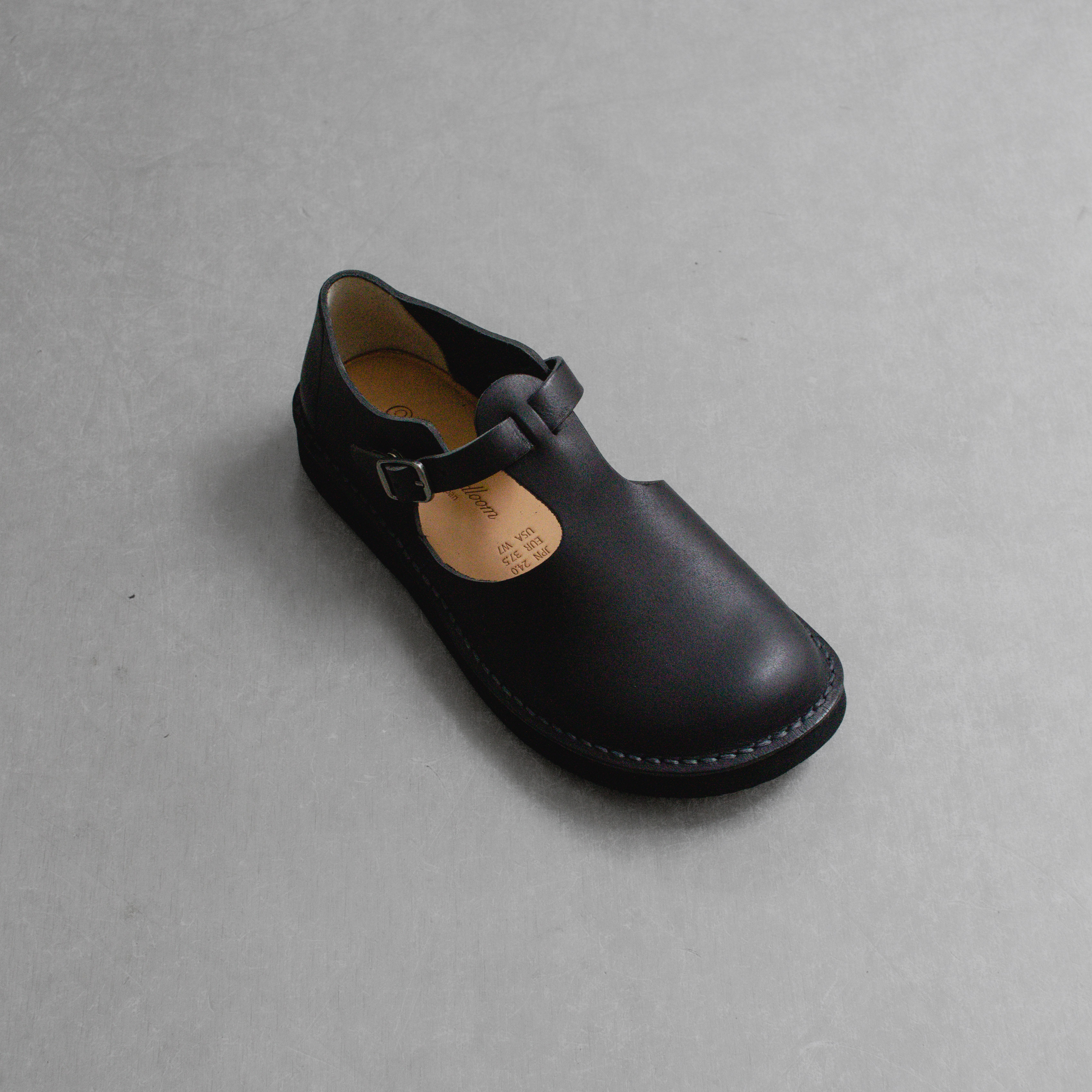 ORGANIC HANDLOOM GUNA BLACK 日本製 黑色 牛皮 T字 瑪莉珍 男女鞋