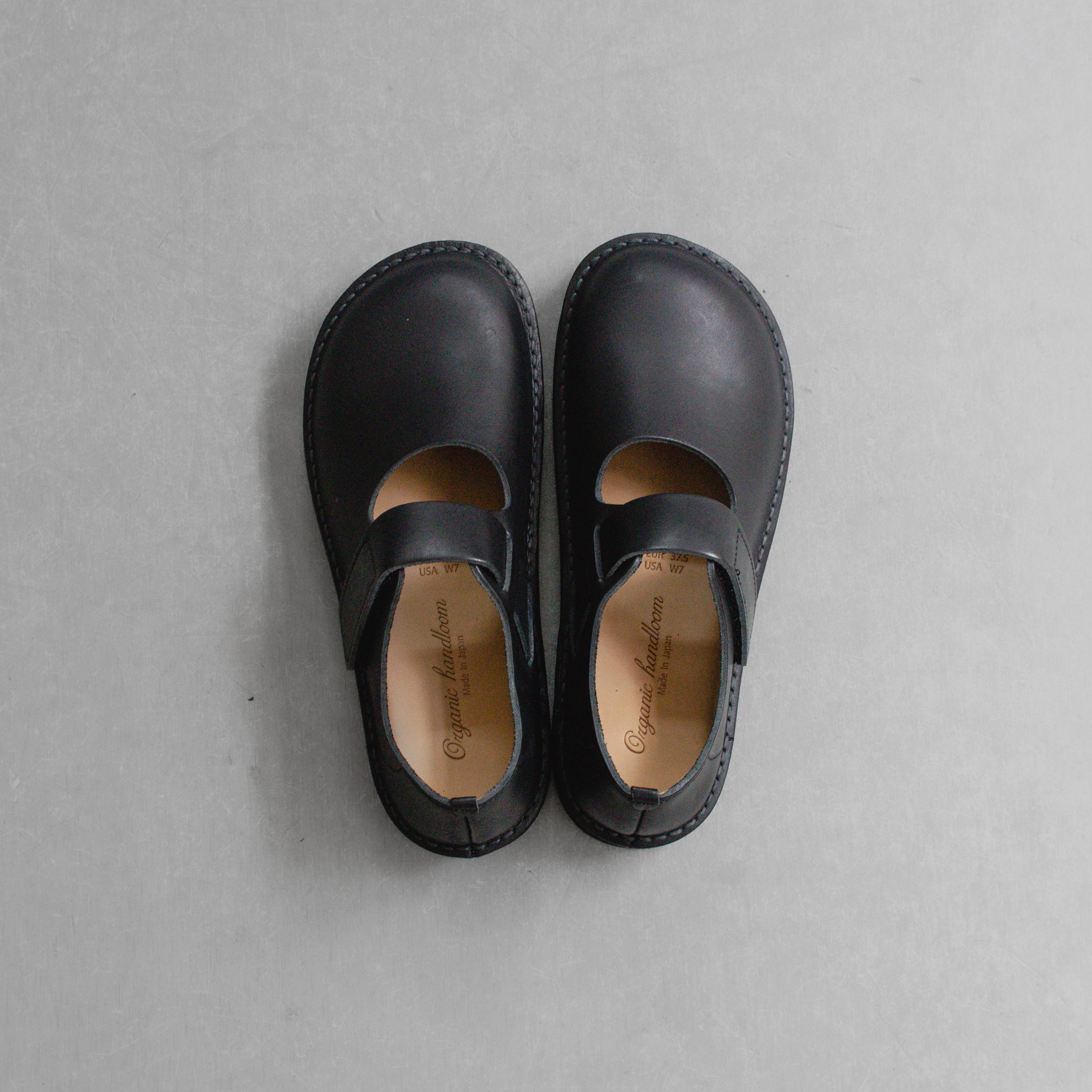 ORGANIC HANDLOOM BURSLEM BLACK 日本製 黑色 牛皮 厚底 魔鬼氈 女鞋