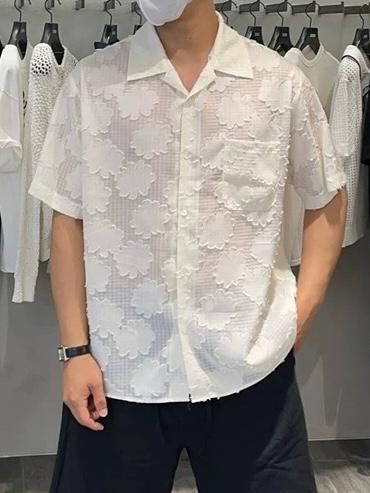 淨色暗紋短袖恤衫 S2327