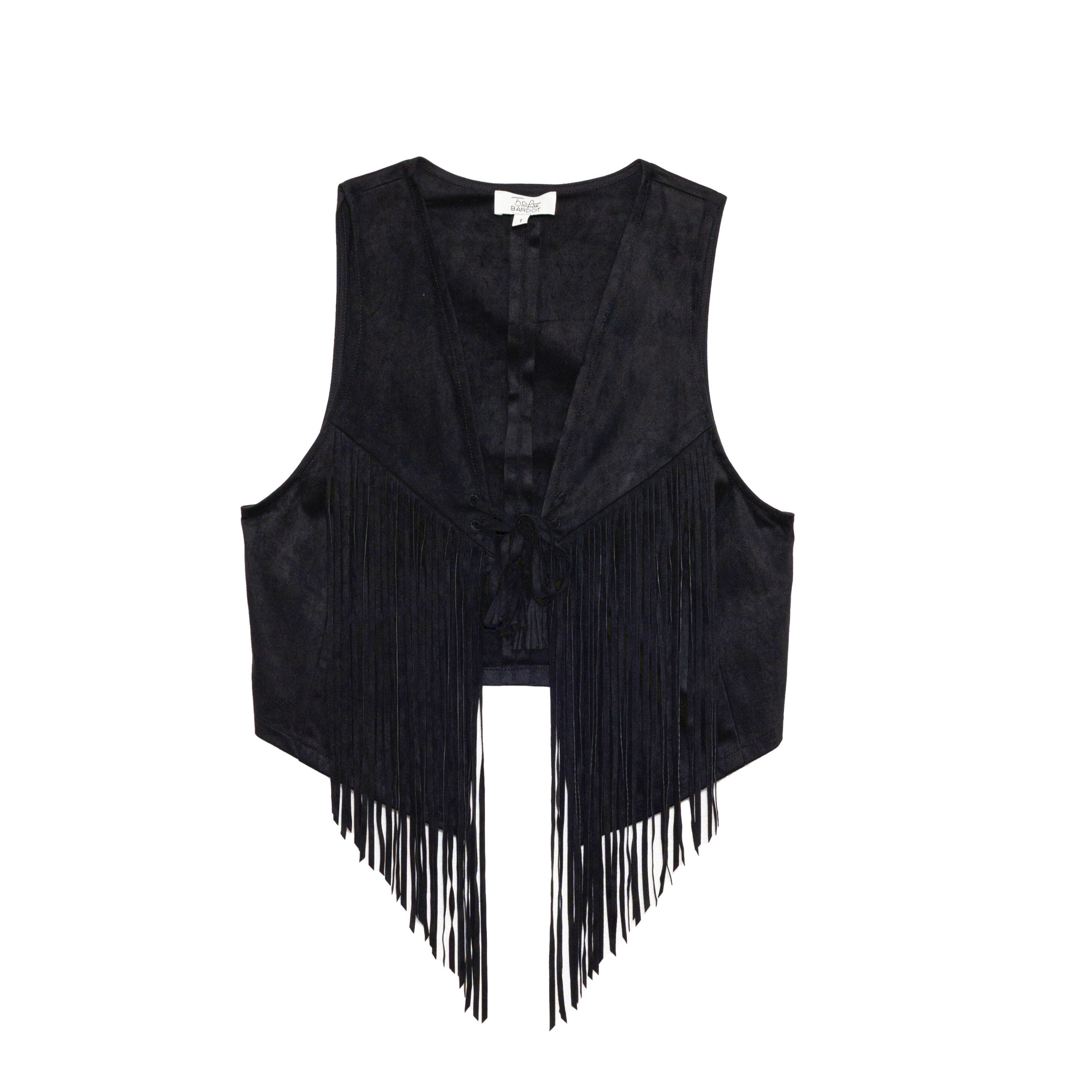 1LP0704-227 BRIGITTE BARDOT Cheyenne Collar Vest Black #162520100 (C-EU-E)