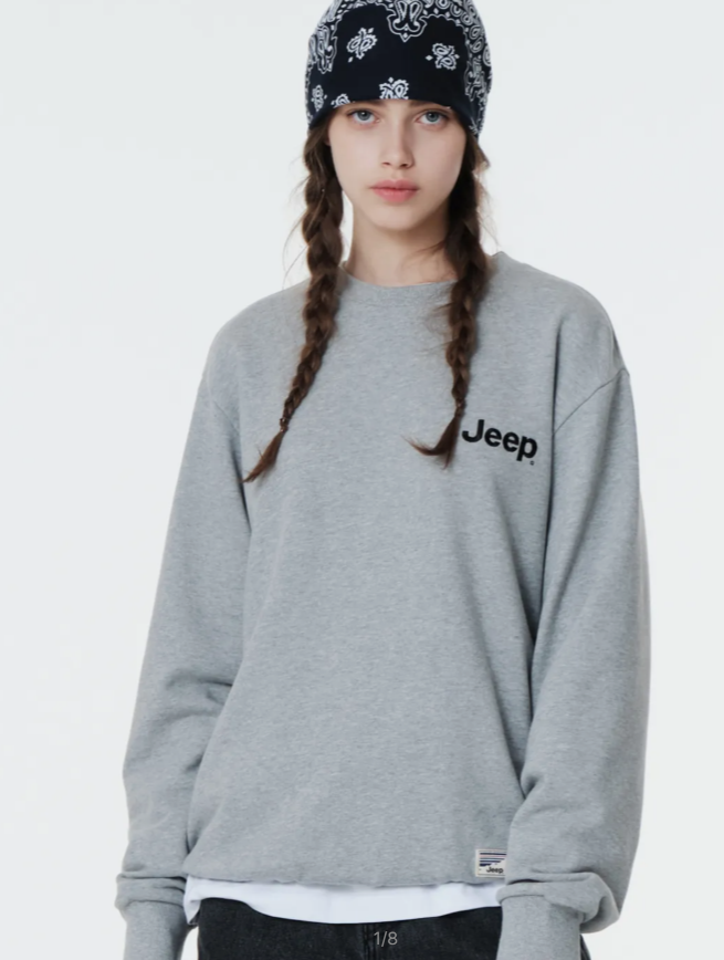 JEEP 吉普  JEEP LOGO 長袖運動上衣   灰色      JUL25