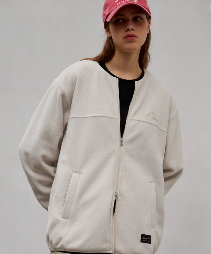 JEEP 吉普  2way Peak 山形LOGO 抓絨圓領長袖上衣   JUL25