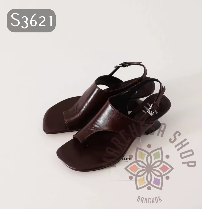 S3621 - 牛皮套趾搭帶高踭涼鞋