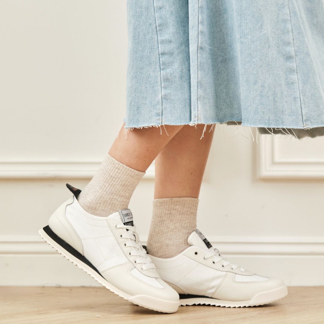 賽琳・運動休閒鞋 奶油白(真皮女鞋/不磨腳/休閒鞋)