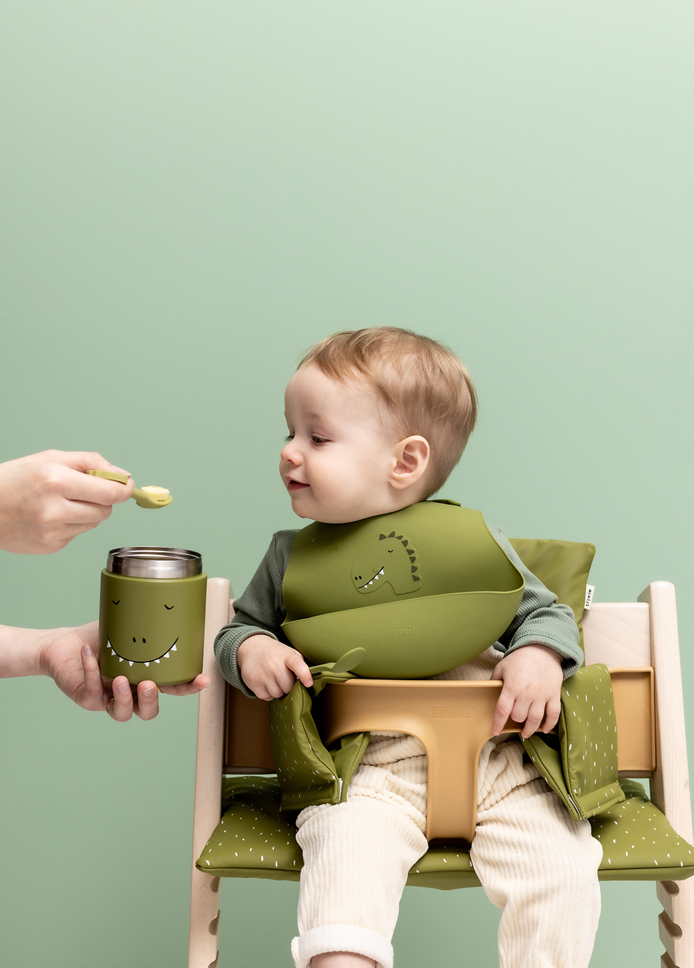 trixie 動物造型矽膠圍兜2入組-威力恐龍