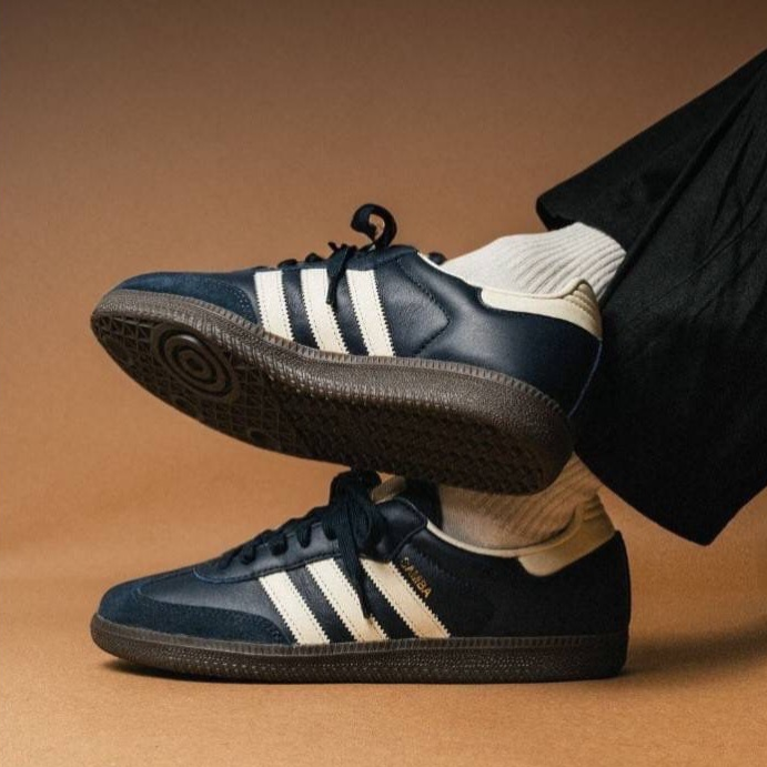 Adidas Originals Samba 藏藍 奶油白 麂皮 男女款 休閒鞋 ID2056