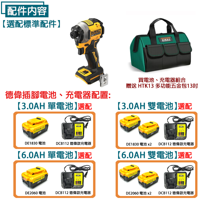 附發票｜DCF850N｜德偉無刷衝擊起子機 20V 得偉DEWALT 三段衝擊起子