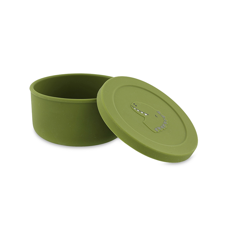 trixie 動物造型矽膠附蓋餐碗-威力恐龍