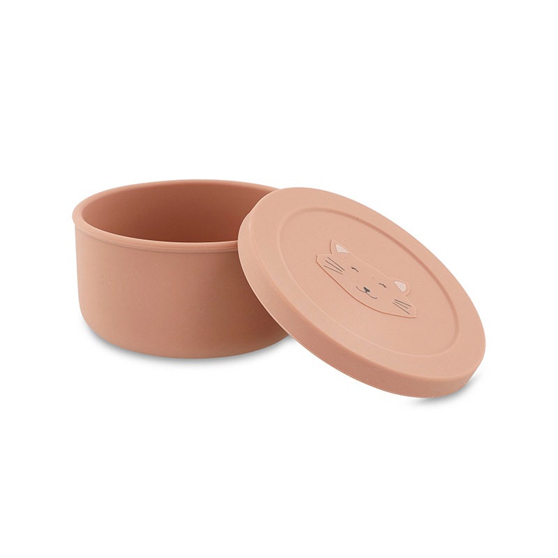 trixie 動物造型矽膠附蓋餐碗-甜笑貓咪