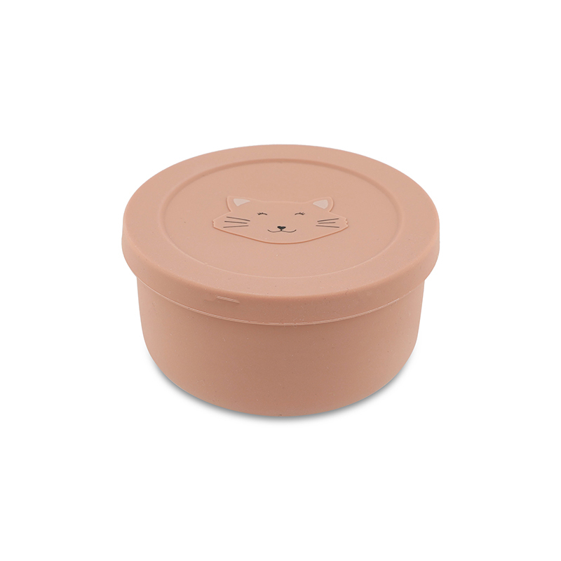 trixie 動物造型矽膠附蓋餐碗-甜笑貓咪